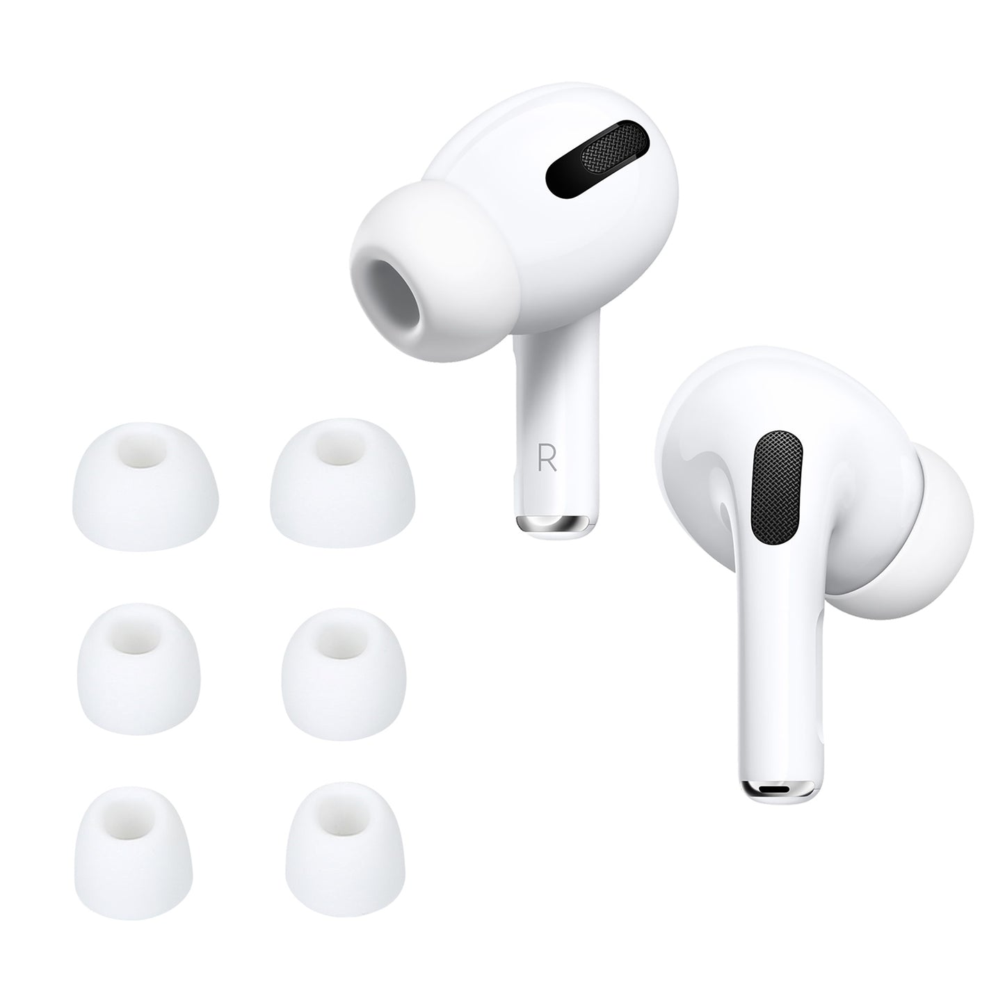 kwmobile 6x Polster kompatibel mit Apple Airpods Pro 3 - 3 Größen - Silikon Ohrstöpsel In-Ear Kopfhörer Weiß  