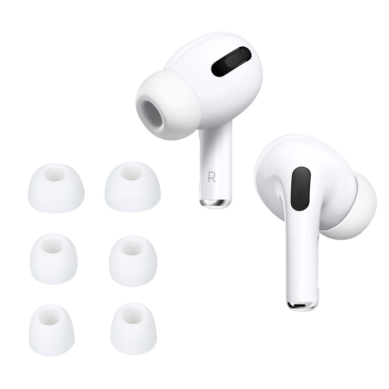 kwmobile 6x Polster kompatibel mit Apple Airpods Pro 3 - 3 Größen - Silikon Ohrstöpsel In-Ear Kopfhörer Weiß  