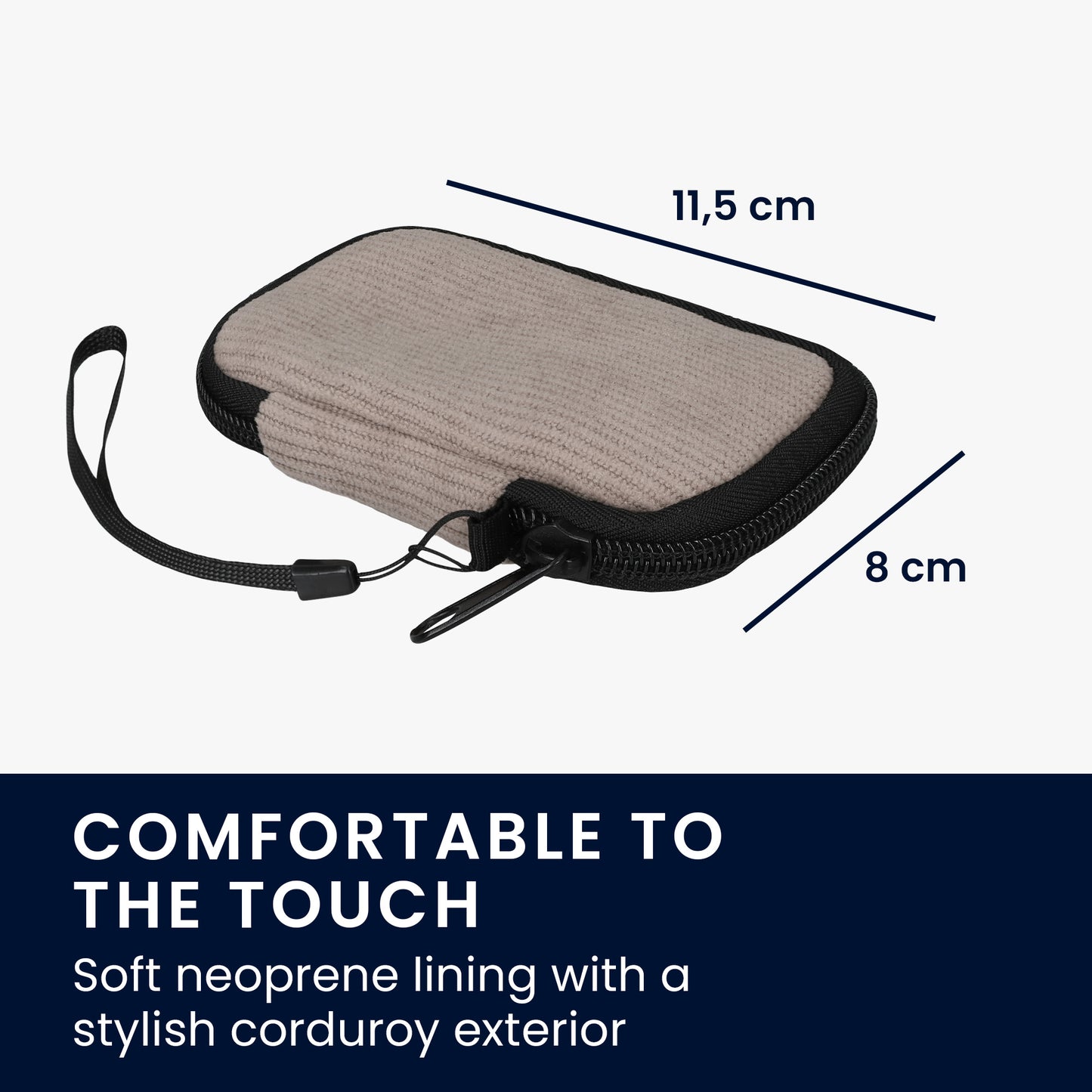 kwmobile In-Ear Kopfhörer Tasche kompatibel mit in-ear Headphones Hülle - Cord Cover Case - 6 x 9 cm Innenmaße - Etui