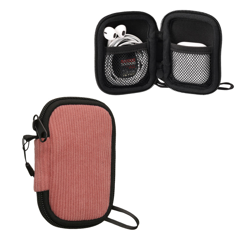 kwmobile In-Ear Kopfhörer Tasche kompatibel mit in-ear Headphones Hülle - Cord Cover Case - 6 x 9 cm Innenmaße - Etui in Dark Rose Dark Rose  