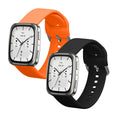 kwmobile Silikon Uhrenarmband für Garmin 20mm Amazfit Active 2 Square / Amazfit Active 2 Armband - Ersatzarmband für Fitnesstracker - Wechselarmband Smartwatch - Schwarz Orange Schwarz  [dsg01]