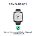 kwmobile Uhrenarmband für Garmin 20mm Amazfit Active 2 Square / Amazfit Active 2 Armband Fitnesstracker Band Set Ersatzarmband Smartwatch
