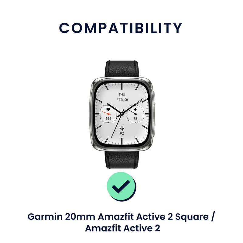 kwmobile Uhrenarmband für Garmin 20mm Amazfit Active 2 Square / Amazfit Active 2 Armband Fitnesstracker Band Set Ersatzarmband Smartwatch