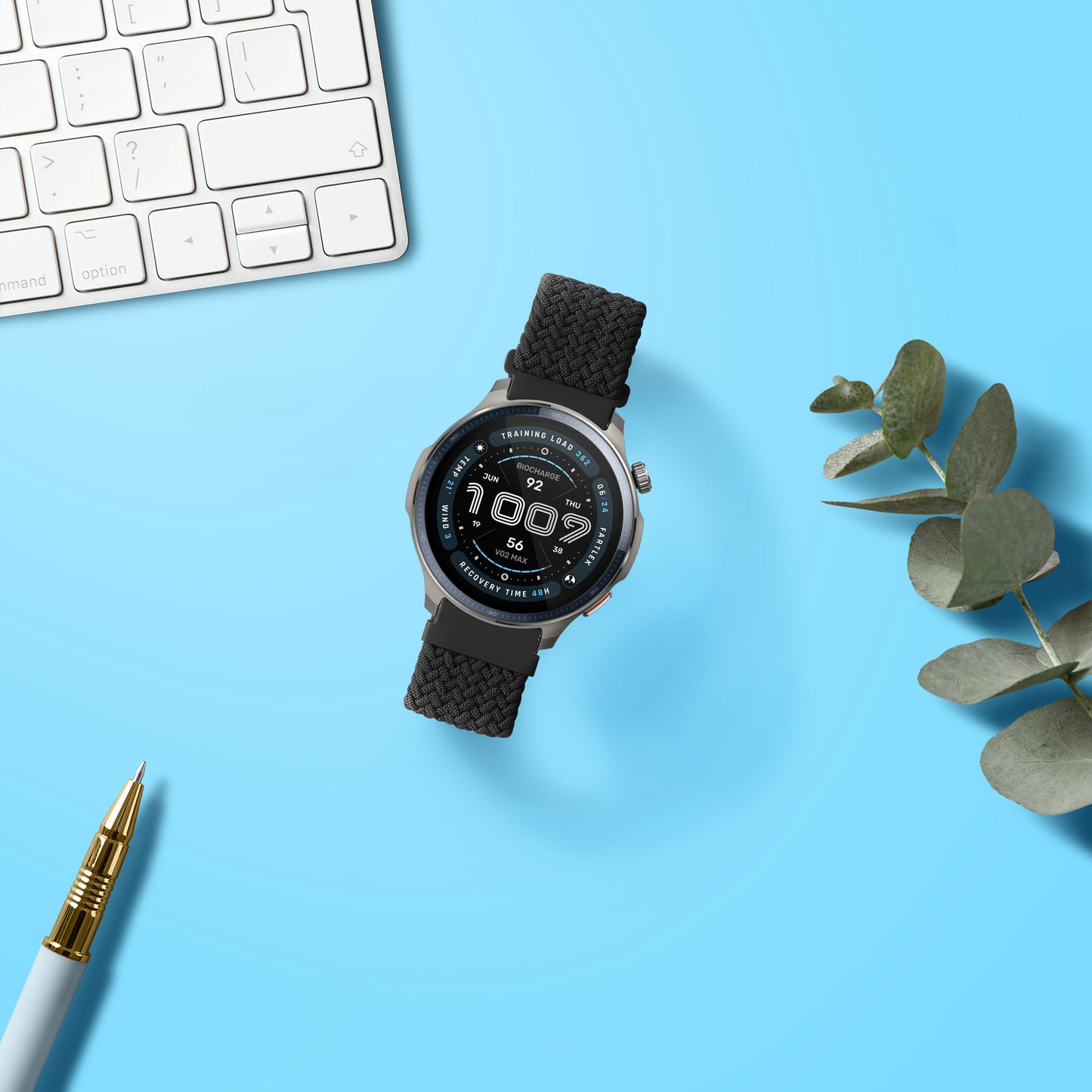 kwmobile Armband kompatibel mit Garmin 22mm Amazfit Balance 2 / Amazfit Helio Fitnesstracker Sportarmband Band Innenmaße von 14 - 22 cm