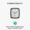 kwmobile Armband kompatibel mit Garmin 20mm Amazfit Active 2 Sqaure / Amazfit Active 2 Fitnesstracker Sportarmband Band