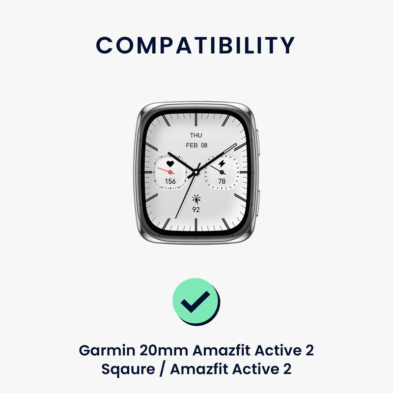 kwmobile Armband kompatibel mit Garmin 20mm Amazfit Active 2 Sqaure / Amazfit Active 2 Fitnesstracker Sportarmband Band