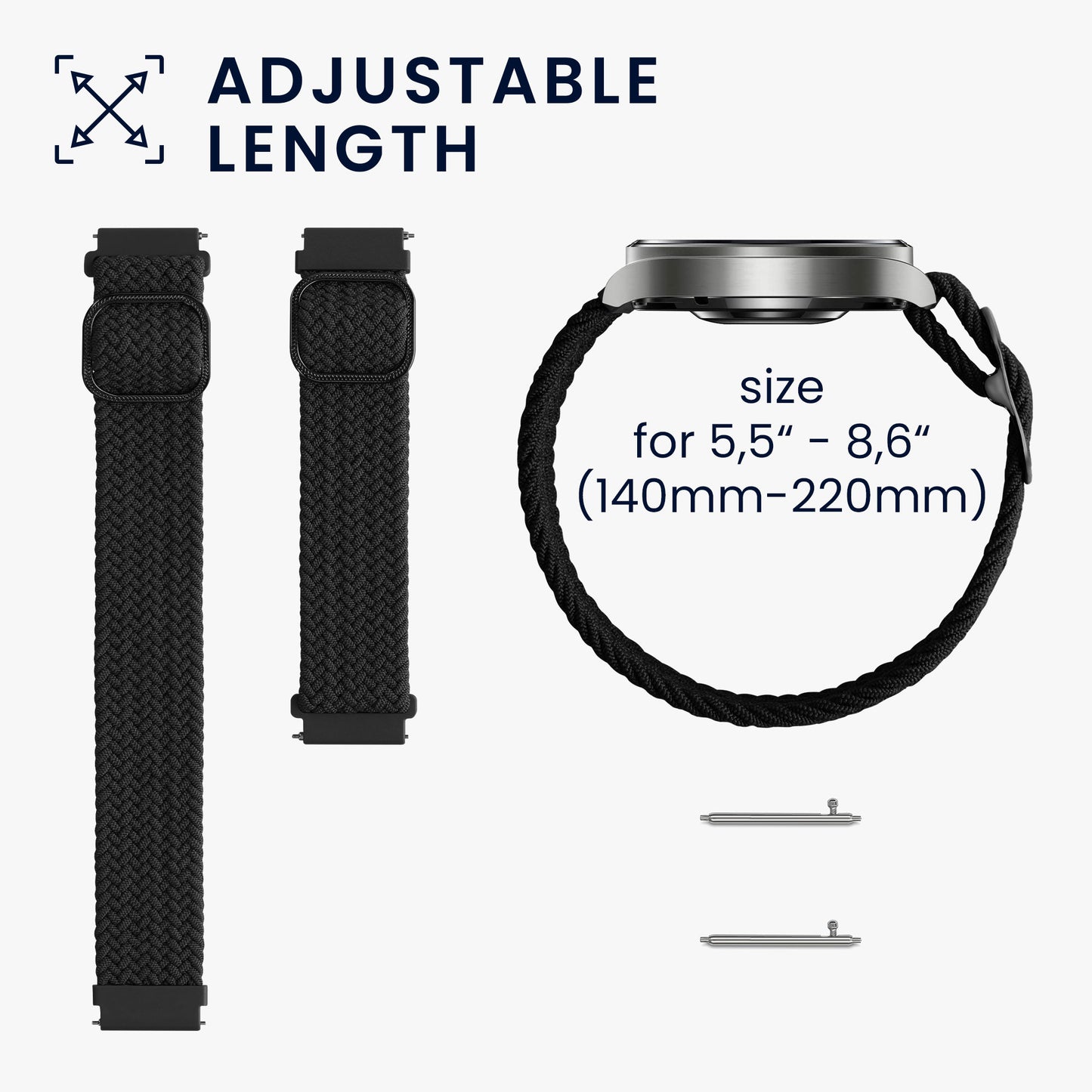 kwmobile Armband kompatibel mit Garmin 20mm Amazfit Active 2 Sqaure / Amazfit Active 2 Fitnesstracker Sportarmband Band
