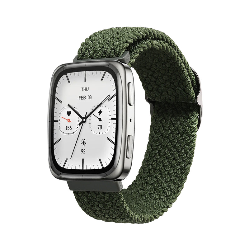 kwmobile Armband kompatibel mit Garmin 20mm Amazfit Active 2 Sqaure / Amazfit Active 2 - Nylon Fitnesstracker Sportarmband Band in Dunkelgrün - Innenmaße von 14 - 22 cm Dunkelgrün  