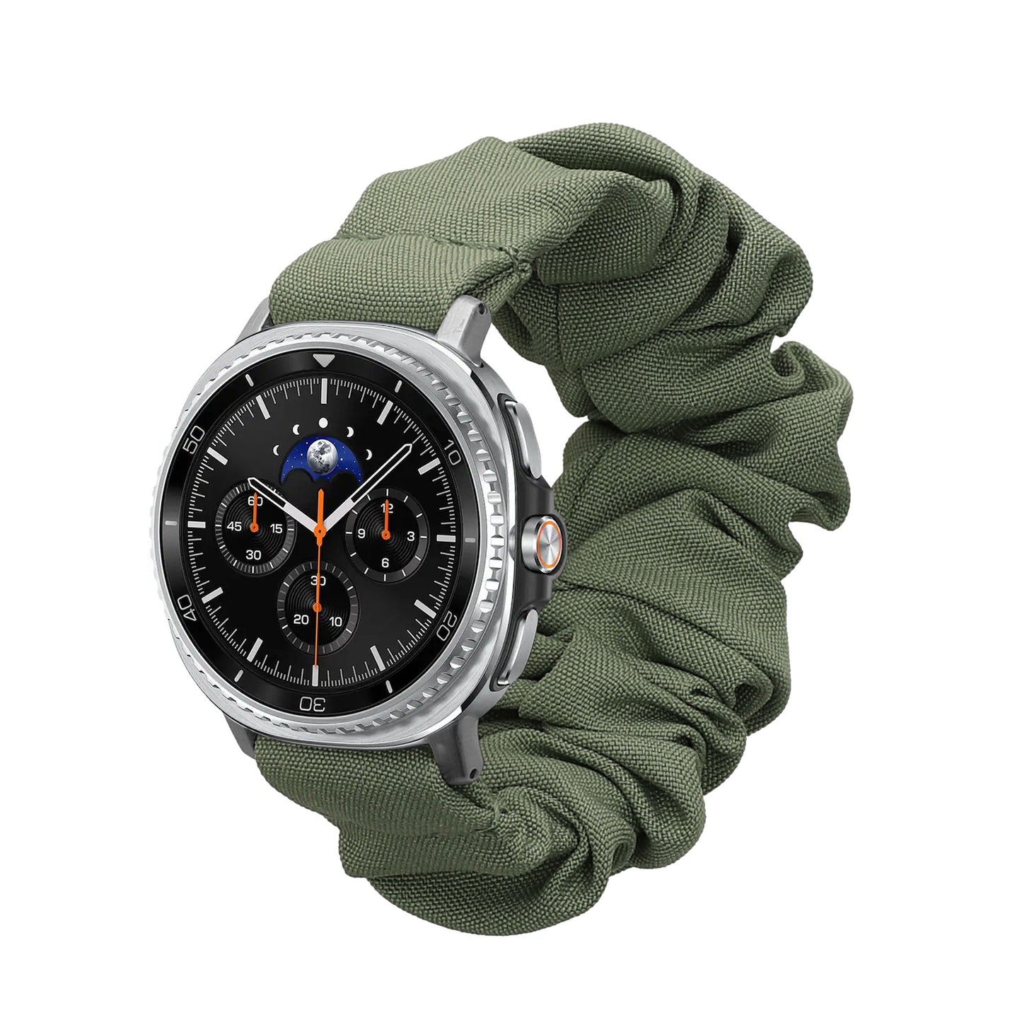 kwmobile Ersatz Armband kompatibel mit Samsung Galaxy Watch 8 Galaxy / Galaxy Watch 8 Classic 46mm - Smartwatch Scrunchie Haargummi Design Grün - Innenmaße 14 - 19 cm Grün  