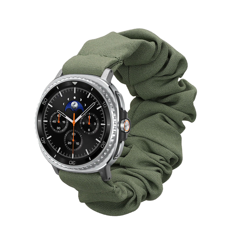 kwmobile Ersatz Armband kompatibel mit Samsung Galaxy Watch 8 Galaxy / Galaxy Watch 8 Classic 46mm - Smartwatch Scrunchie Haargummi Design Grün - Innenmaße 14 - 19 cm Grün  
