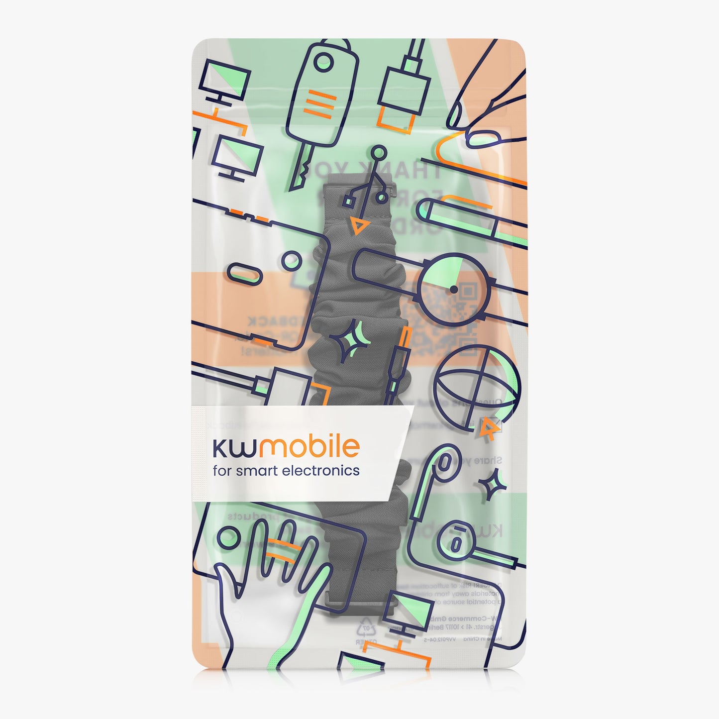 kwmobile Ersatz Armband kompatibel mit Xiaomi Redmi Watch 5 Active / Watch 5 Lite Smartwatch Scrunchie Haargummi Design Innenmaße 14 - 19 cm