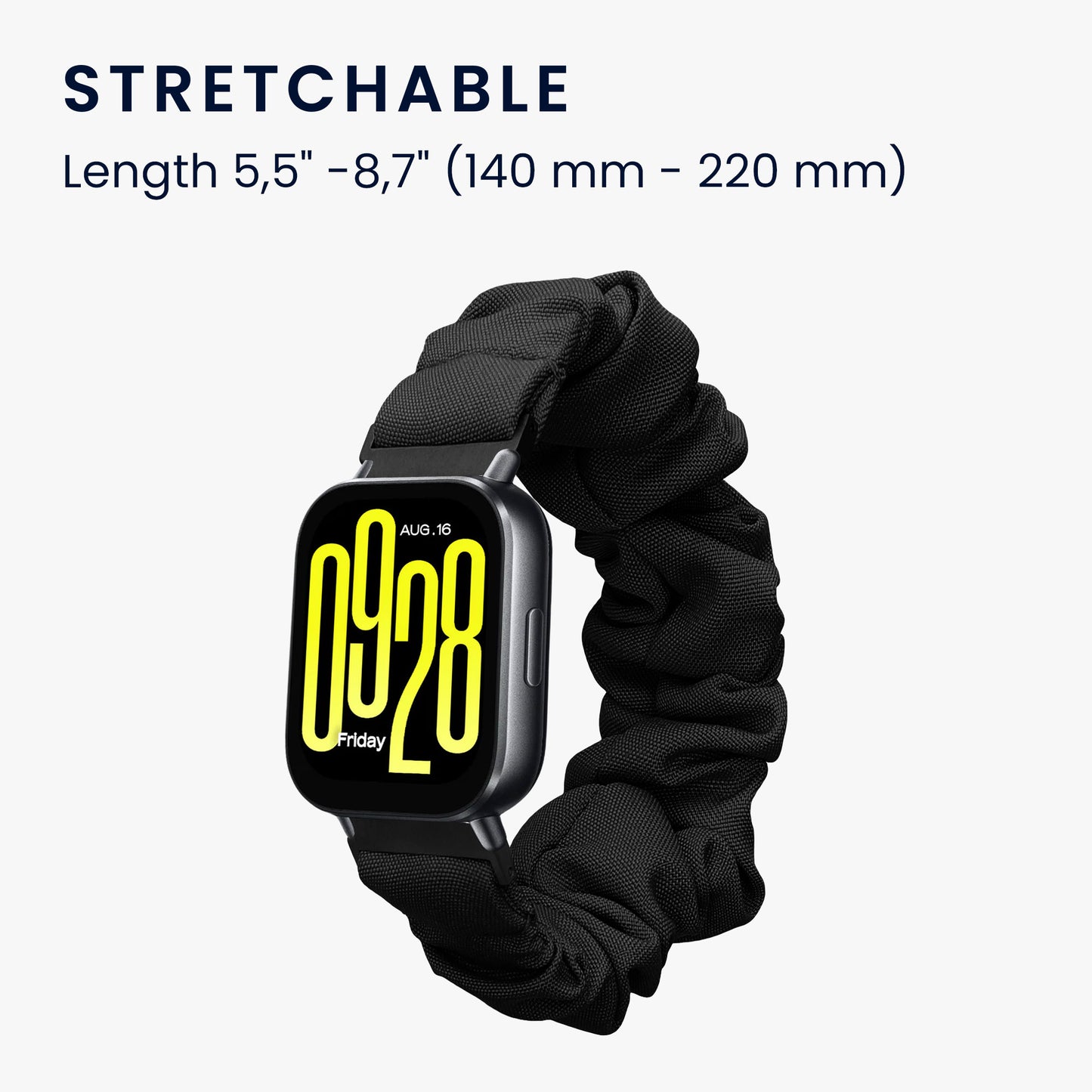 kwmobile Ersatz Armband kompatibel mit Xiaomi Redmi Watch 5 Active / Watch 5 Lite Smartwatch Scrunchie Haargummi Design Innenmaße 14 - 19 cm