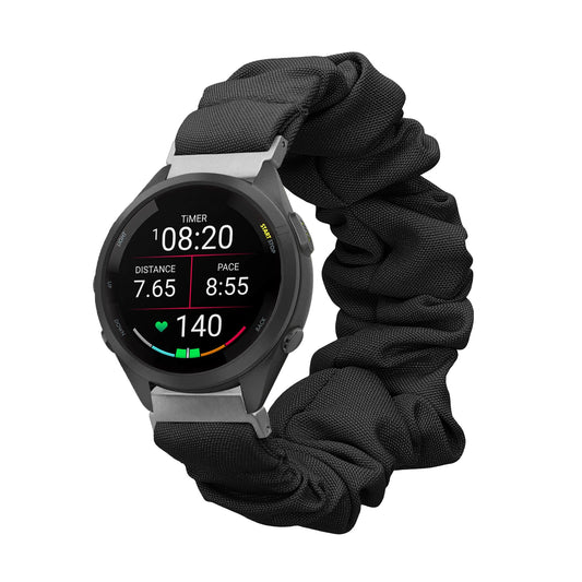 kwmobile Ersatz Armband kompatibel mit Garmin Venu 3S / Venu 2S / vivoactive 4S / Forerunner 265S 255S - Smartwatch Scrunchie Haargummi Design Schwarz - Innenmaße 14 - 19 cm Schwarz  