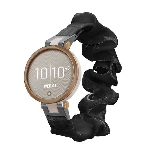 kwmobile Ersatz Armband kompatibel mit Garmin Lily Sport - Smartwatch Scrunchie Haargummi Design Schwarz - Innenmaße 14 - 19 cm Schwarz  