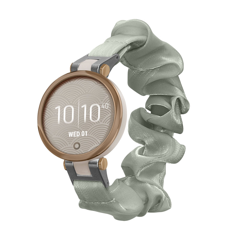 kwmobile Ersatz Armband kompatibel mit Garmin Lily Sport - Smartwatch Scrunchie Haargummi Design Pastellgrün - Innenmaße 14 - 19 cm Pastellgrün  