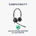 kwmobile Ohr Polster für Jabra Biz 1500 / Biz 2400 / 1100 / UC Voice 550 / 750 Ohrpolster Ersatzteile Kopfhörer Ersatzpolster für Over Ear Headphones