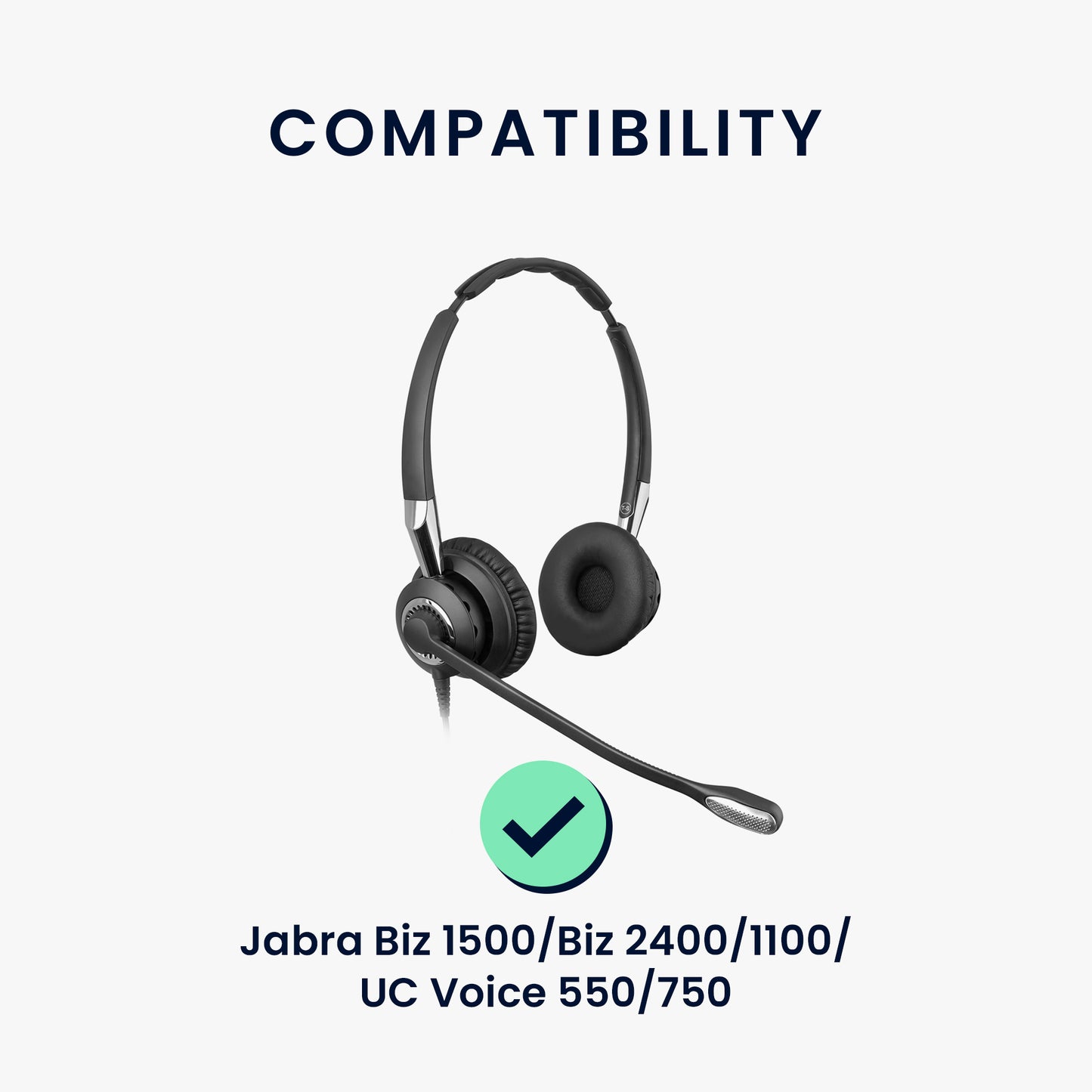 kwmobile Ohr Polster für Jabra Biz 1500 / Biz 2400 / 1100 / UC Voice 550 / 750 Ohrpolster Ersatzteile Kopfhörer Ersatzpolster für Over Ear Headphones
