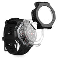 kwmobile 2x Cover kompatibel mit Amazfit T-Rex3 Pro 48mm Hülle - Fullbody Fitnesstracker Case Set aus Glas - Transparent Schwarz Transparent  [dsg01]