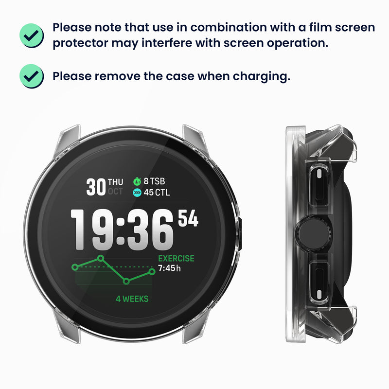 kwmobile Glas Hülle für Suunto RACE 2 Schutzhülle Fullbody Fitnesstracker Case Set