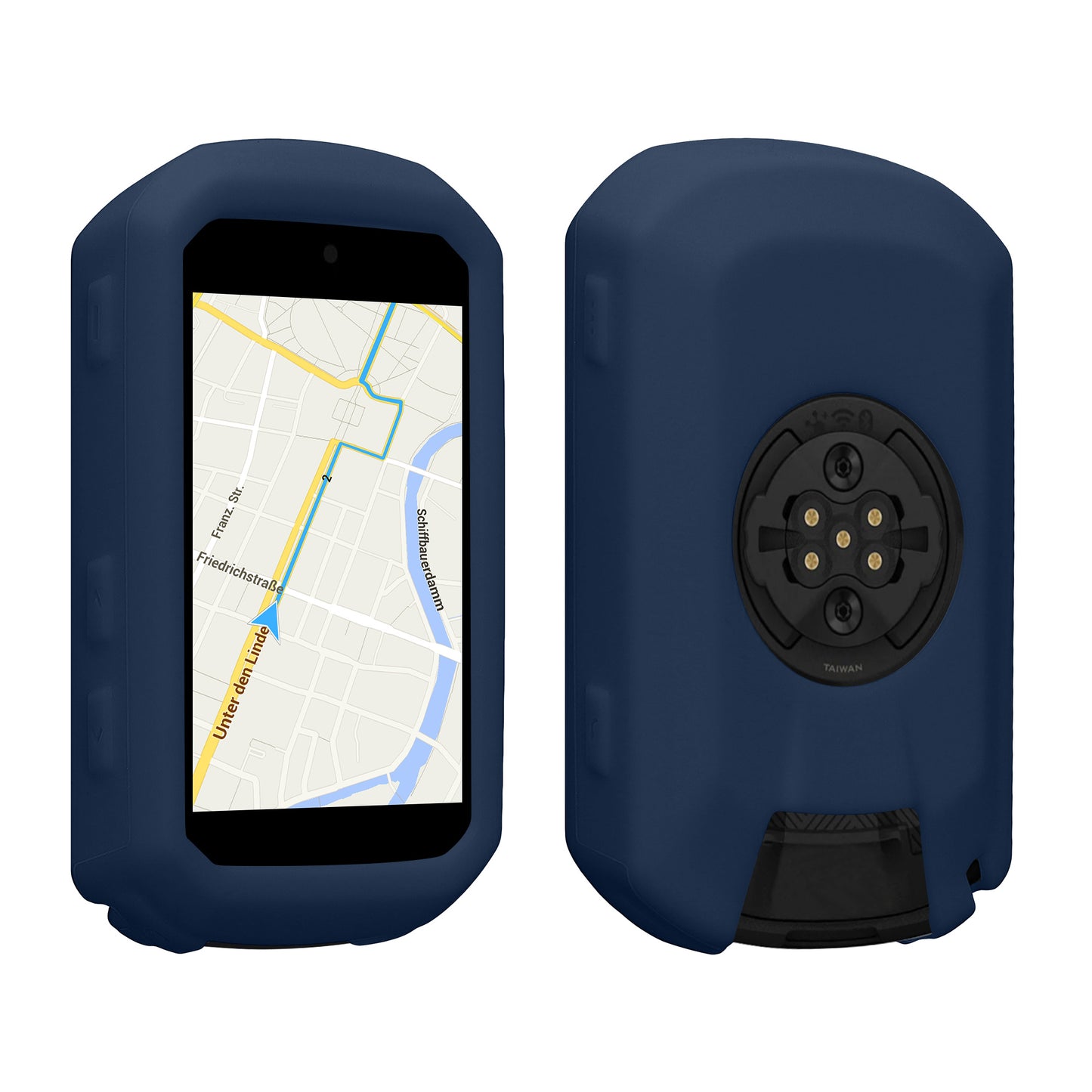 kwmobile Hülle kompatibel mit Garmin Edge 850 / 550 - Silikon GPS Fahrrad Case Schutzhülle Dunkelblau  