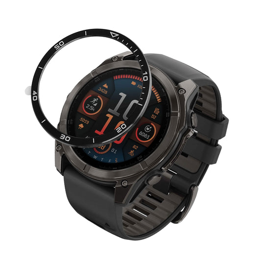 kwmobile Schutzring kompatibel mit Garmin Fenix 8 47mm AMOLED Fitnesstracker - Bezel Ring Lünette in Schwarz Weiß Schwarz  [dsg01]
