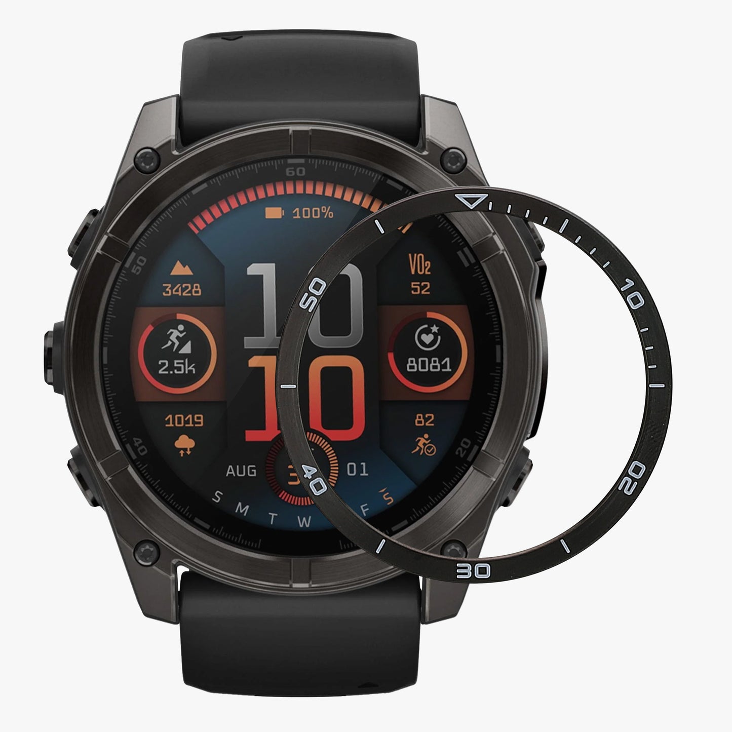 kwmobile Schutzring kompatibel mit Garmin Fenix 8 47mm AMOLED Fitnesstracker