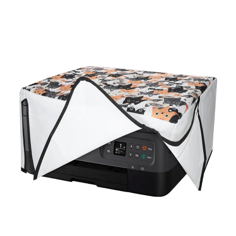 kwmobile Leinen Cover kompatibel mit Canon PIXMA TS7450i Hülle - Tasche für Drucker - Staubschutzhülle Schutzhaube Schutzhülle - Orange Schwarz Weiß Orange  [dsg01]