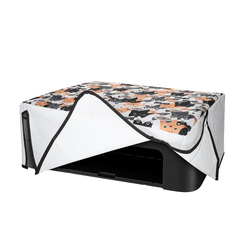 kwmobile Leinen Cover kompatibel mit Canon Pixma TS3350 / MG7750 Serie Hülle - Tasche für Drucker - Staubschutzhülle Schutzhaube Schutzhülle - Orange Schwarz Weiß Orange  [dsg01]