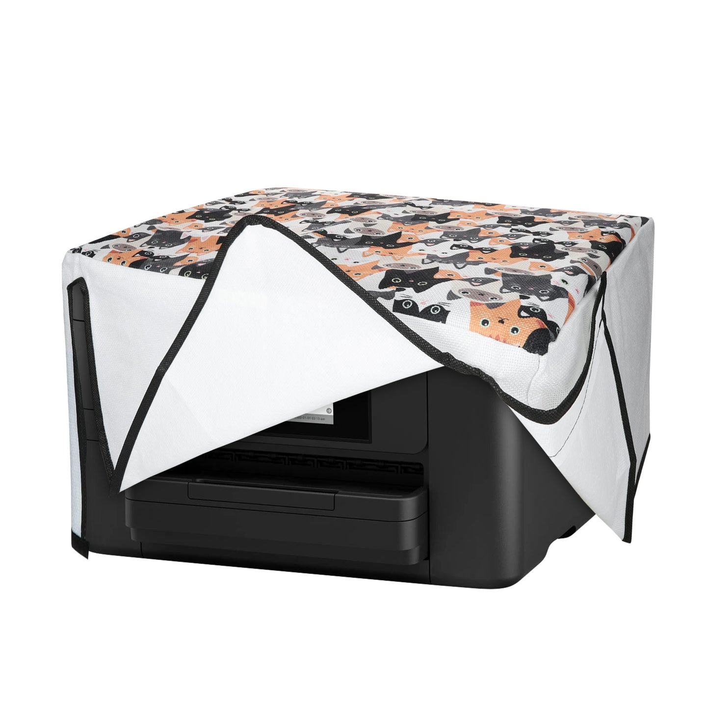 kwmobile Leinen Cover kompatibel mit Epson Expression Home XP-3200 / XP-4200 / XP-4205 Hülle - Tasche für Drucker - Staubschutzhülle Schutzhaube Schutzhülle - Orange Schwarz Weiß Orange  [dsg01]