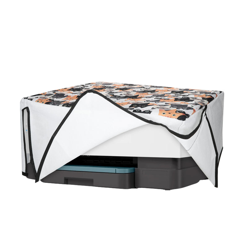 kwmobile Leinen Cover kompatibel mit HP OfficeJet 8015e / OfficeJet 8122e Hülle - Tasche für Drucker - Staubschutzhülle Schutzhaube Schutzhülle - Orange Schwarz Weiß Orange  [dsg01]