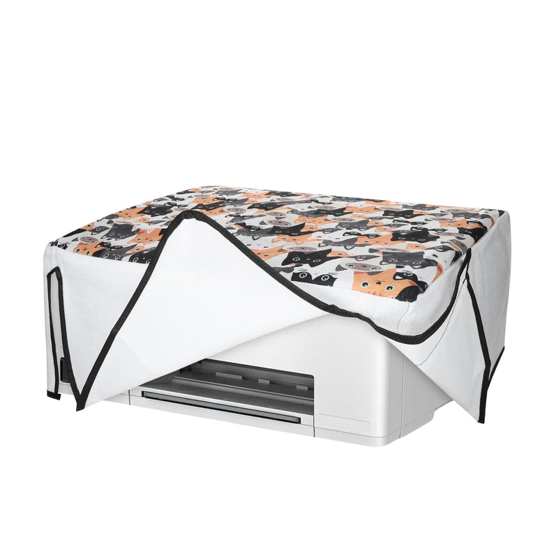 kwmobile Leinen Cover kompatibel mit HP Smarttank 5105 / Smarttank 5101 Hülle - Tasche für Drucker - Staubschutzhülle Schutzhaube Schutzhülle - Orange Schwarz Weiß Orange  [dsg01]