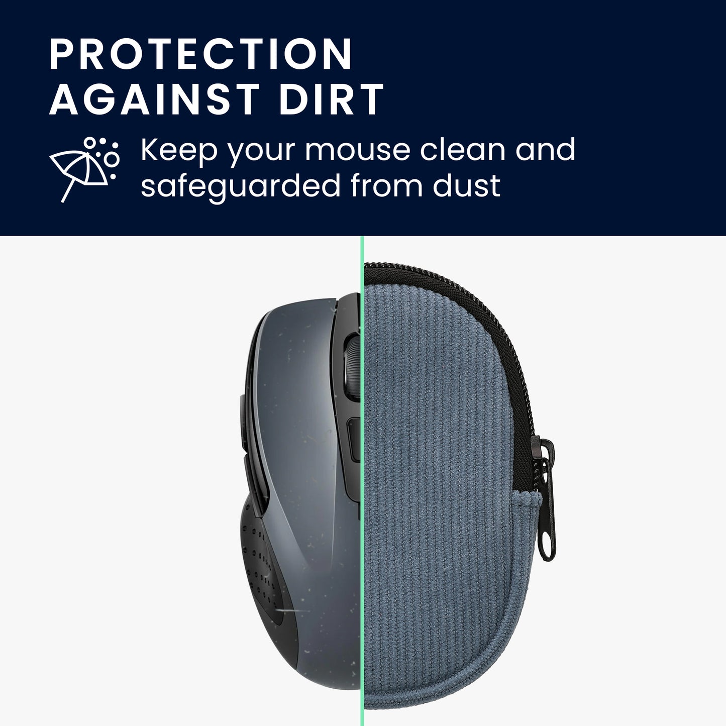 kwmobile Maus Tasche kompatibel mit TECKNET Pro 2.4G 2600 Hülle - Case für Bluetooth Maus aus robustem Stoff