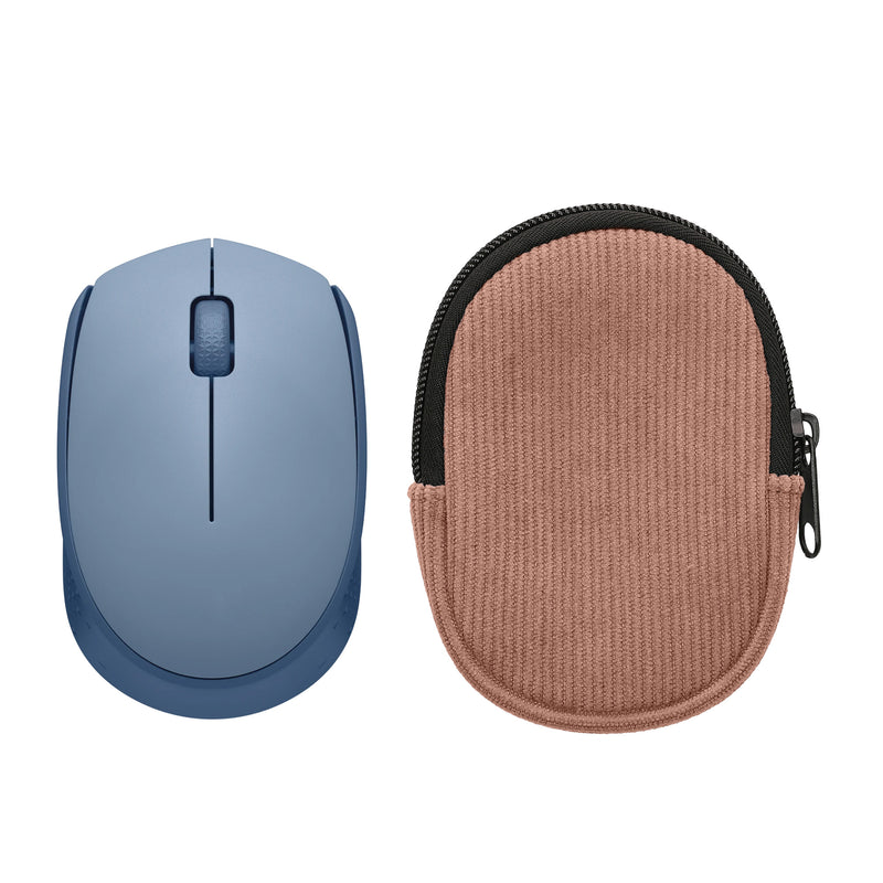 kwmobile Maus Tasche kompatibel mit Logitech M171 Hülle - Case für Bluetooth Maus aus robustem Cord und Neopren Stoff - Altrosa Altrosa  