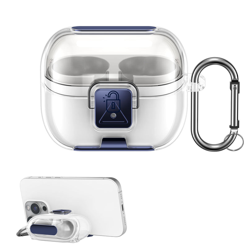 kwmobile Kopfhörer Case kompatibel mit Samsung Galaxy Buds 3 / Galaxy Buds 3 Pro Hülle mit Standfunktion und Sicherheitsverschluss