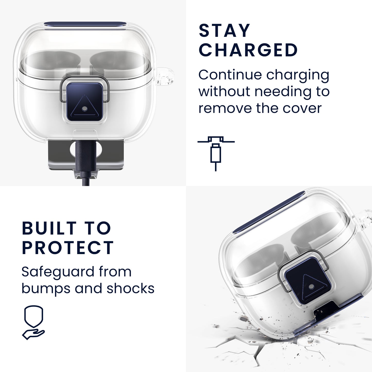 kwmobile Kopfhörer Case kompatibel mit Samsung Galaxy Buds 3 / Galaxy Buds 3 Pro Hülle mit Standfunktion und Sicherheitsverschluss