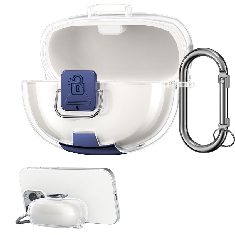 kwmobile transparentes Kopfhörer Case kompatibel mit Bose Ultra Open Earbuds Hülle - Headphones TPU Cover mit Standfunktion und Sicherheitsverschluss - Transparent Transparent  