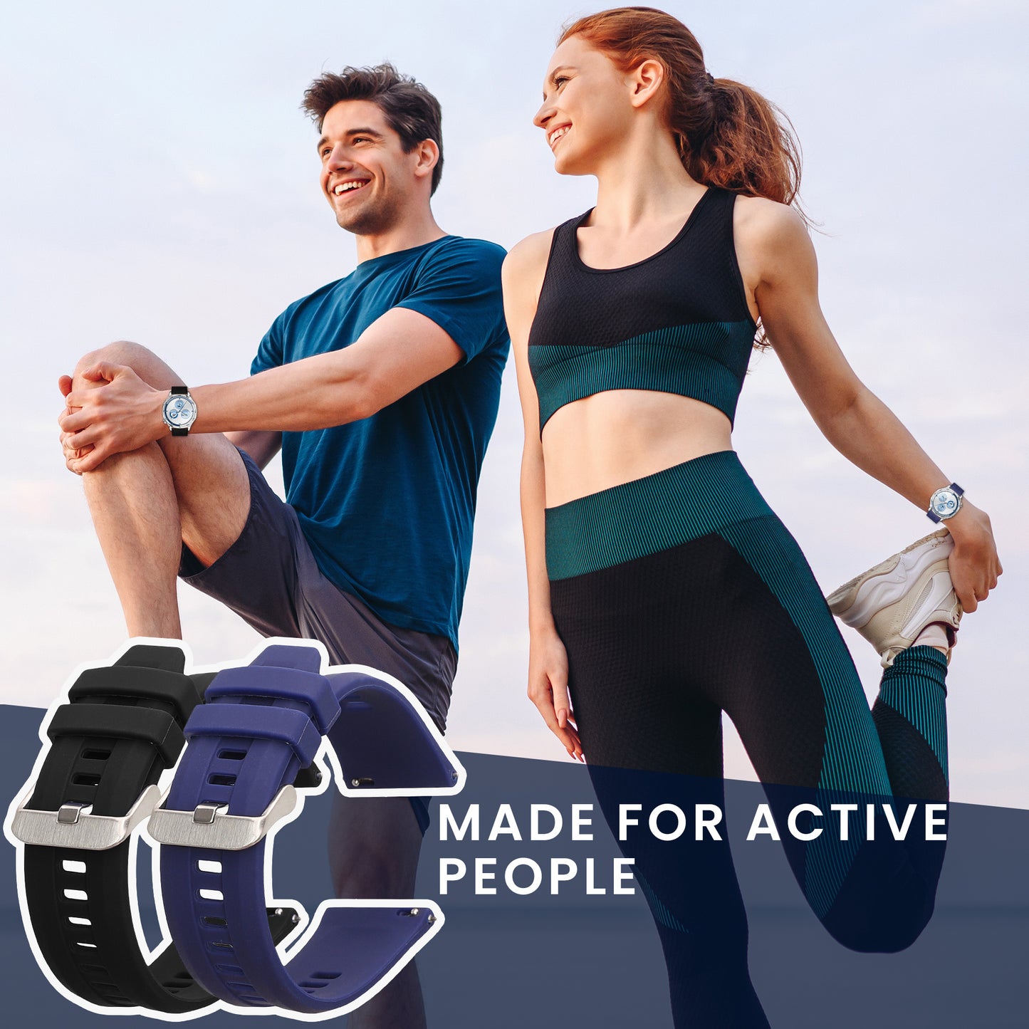 kwmobile Uhrenarmband für Huawei Watch GT6 Pro 46mm / GT6 46mm / GT5 Pro 46mm / GT5 46mm Armband Fitnesstracker Band Set Ersatzarmband Smartwatch