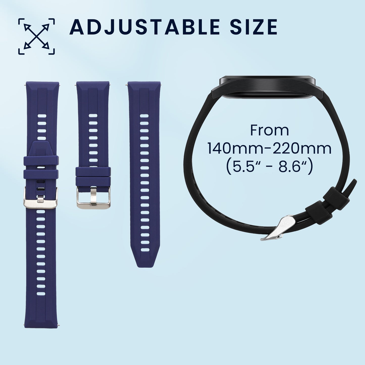 kwmobile Uhrenarmband für Huawei Watch GT6 Pro 46mm / GT6 46mm / GT5 Pro 46mm / GT5 46mm Armband Fitnesstracker Band Set Ersatzarmband Smartwatch