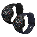 kwmobile 2x Uhrenarmband für Amazfit T-Rex3 Pro 48mm Armband - Fitnesstracker Band Set aus TPU Silikon - Ersatzarmband Smartwatch - Schwarz Dunkelblau Schwarz  [dsg01]