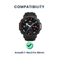 kwmobile Uhrenarmband für Amazfit T-Rex3 Pro 48mm Armband Fitnesstracker Band Set Ersatzarmband Smartwatch