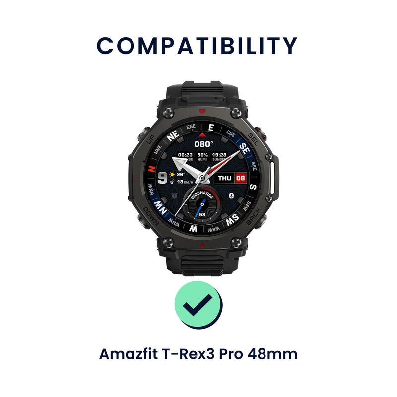 kwmobile Uhrenarmband für Amazfit T-Rex3 Pro 48mm Armband Fitnesstracker Band Set Ersatzarmband Smartwatch