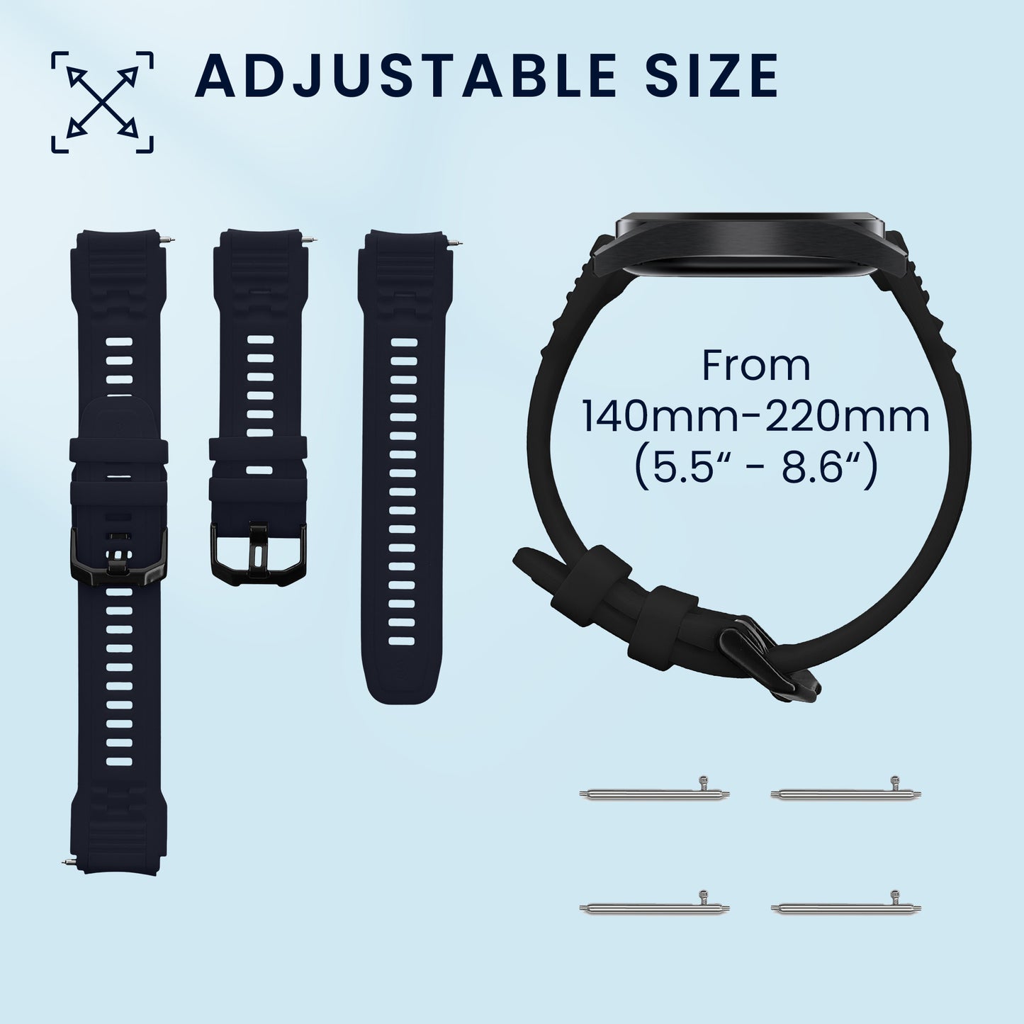 kwmobile Uhrenarmband für Amazfit T-Rex3 Pro 48mm Armband Fitnesstracker Band Set Ersatzarmband Smartwatch