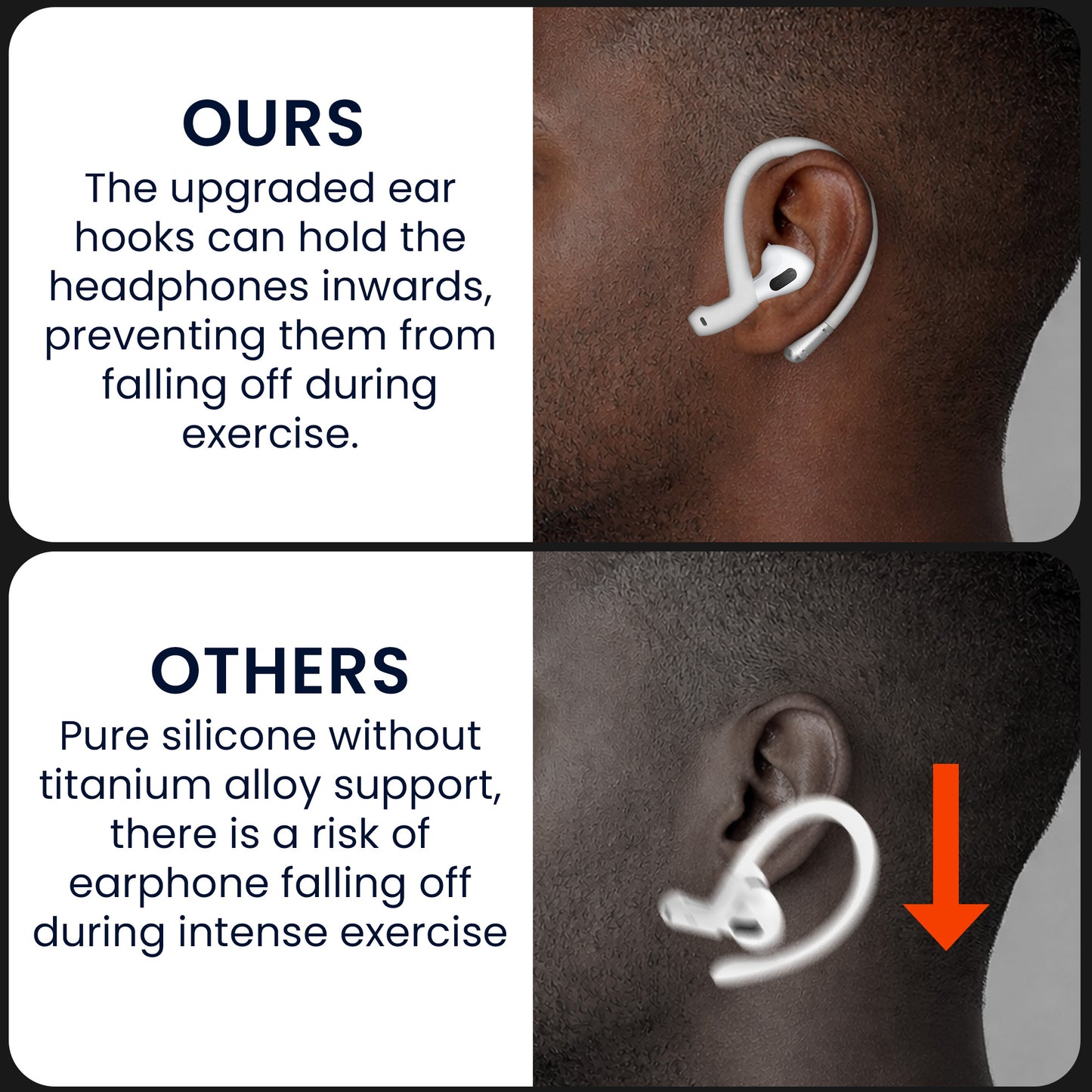 kwmobile Ohrbügel für In-Ear-Kopfhörer kompatibel mit Apple Airpods 1 / 2 / 3 / 4 / Pro 1 / Airpods Pro 2 Halterung - Ohr Halterung für Bluetoooth Kopfhörer