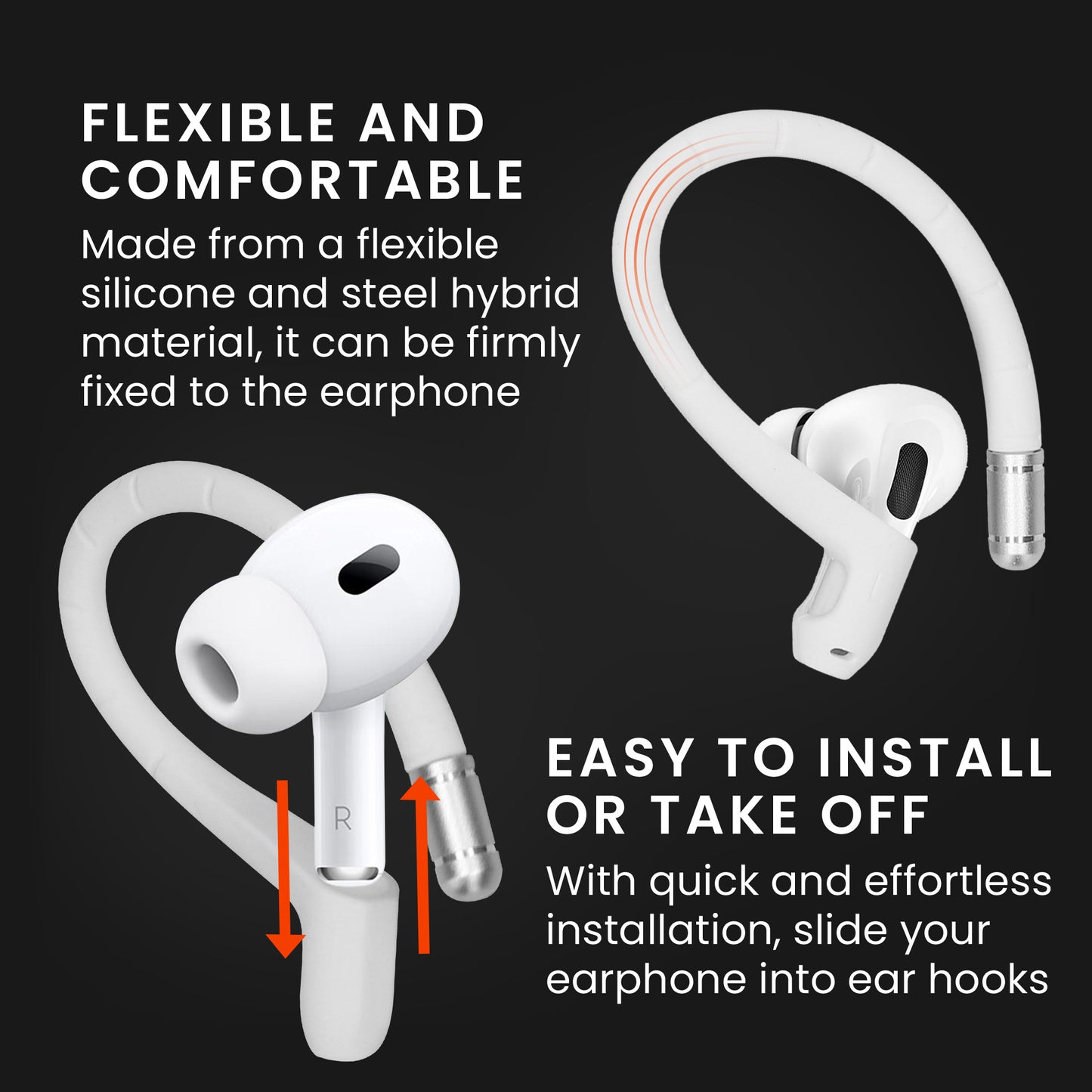 kwmobile Ohrbügel für In-Ear-Kopfhörer kompatibel mit Apple Airpods 1 / 2 / 3 / 4 / Pro 1 / Airpods Pro 2 Halterung - Ohr Halterung für Bluetoooth Kopfhörer