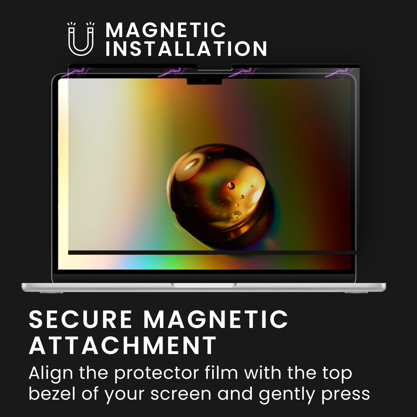 kwmobile Sichtschutzfolie für Apple MacBook Pro 13.3 M1 M2 Folie Blickschutzfolie Privacy Screen Laptop Folie magnetisch Anti Spy Folie Laptop Schutz