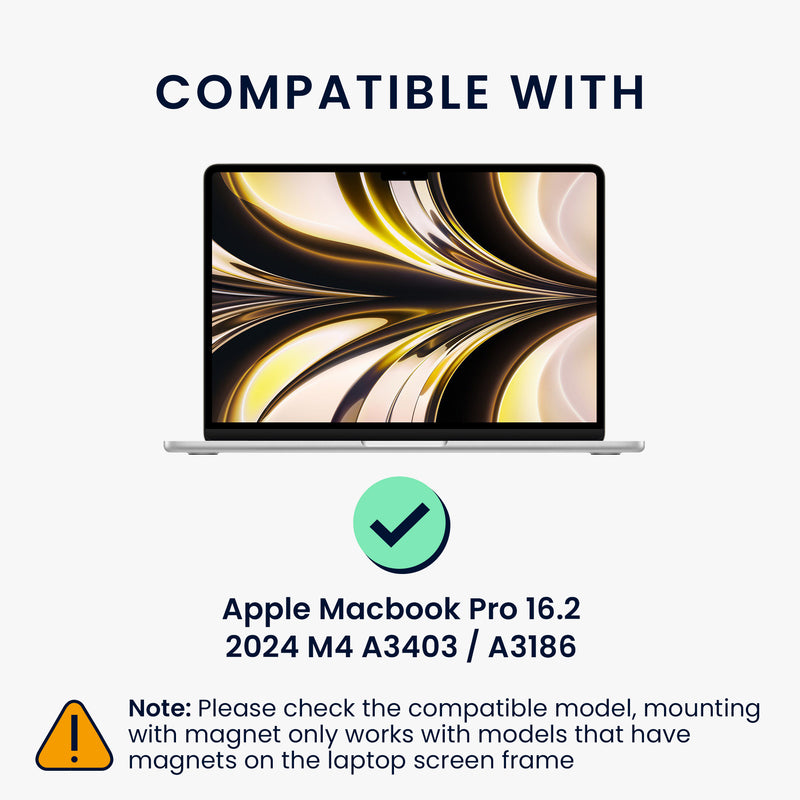 kwmobile Sichtschutzfolie für Apple Macbook Pro 16.2 2024 M4 A3403 / A3186 Folie - Blickschutzfolie Privacy Screen - Laptop Folie magnetisch - Anti Spy Folie - Laptop Schutz