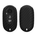 kwmobile Autoschlüssel Hülle kompatibel mit Mercedes Benz 3-Tasten Smart Autoschlüssel Hülle - Schlüsselhülle Carbon Schwarz Schwarz  [dsg01]