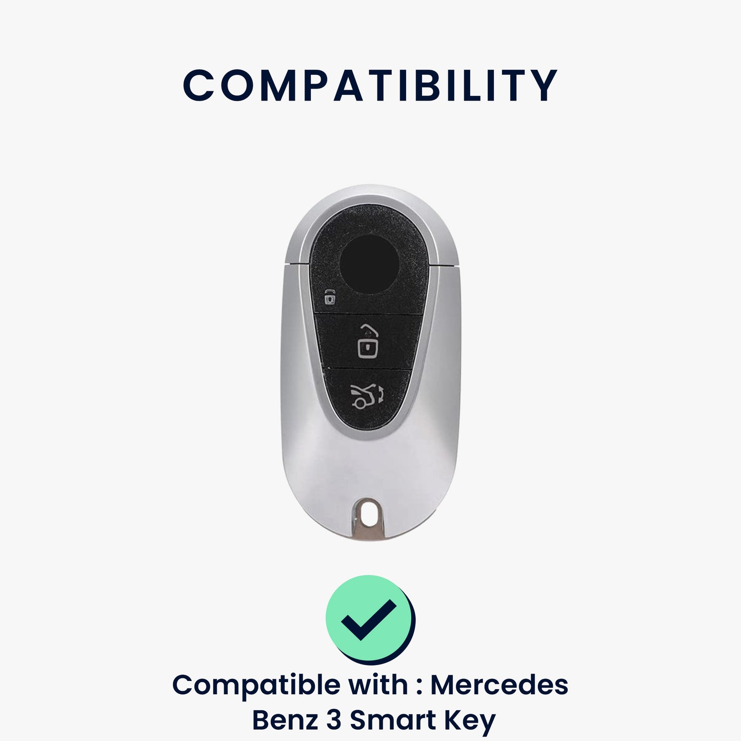 kwmobile Autoschlüssel Hülle kompatibel mit Mercedes Benz 3-Tasten Smart Autoschlüssel Hülle