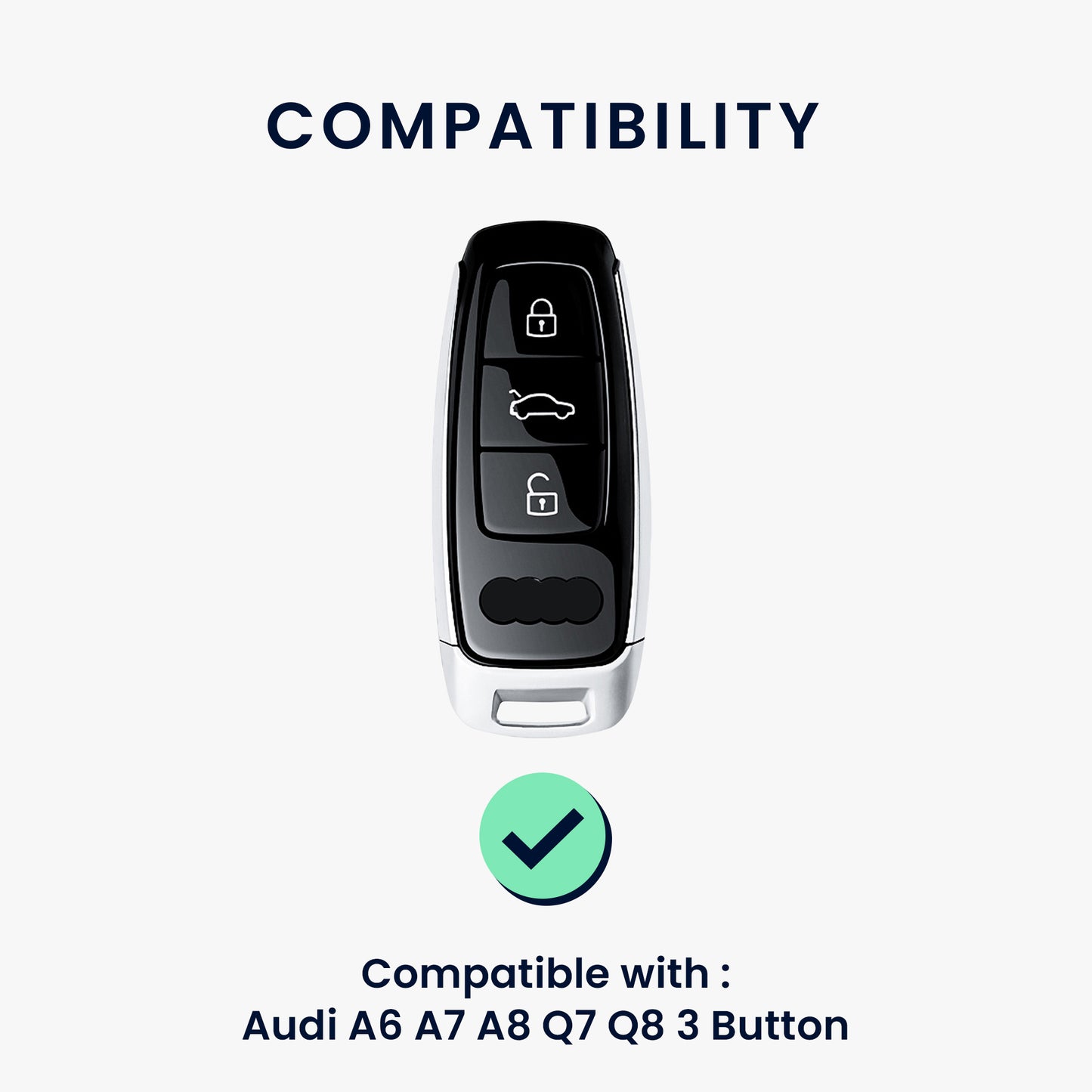 kwmobile Autoschlüssel Hülle kompatibel mit Audi A6 A7 A8 Q7 Q8 3-Tasten Autoschlüssel Keyless Hülle