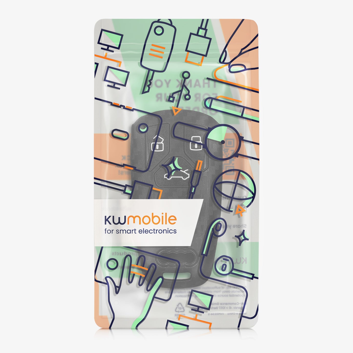 kwmobile Autoschlüssel Hülle kompatibel mit Audi 3-Tasten Smartkey Autoschlüssel (nur Keyless Go) Hülle